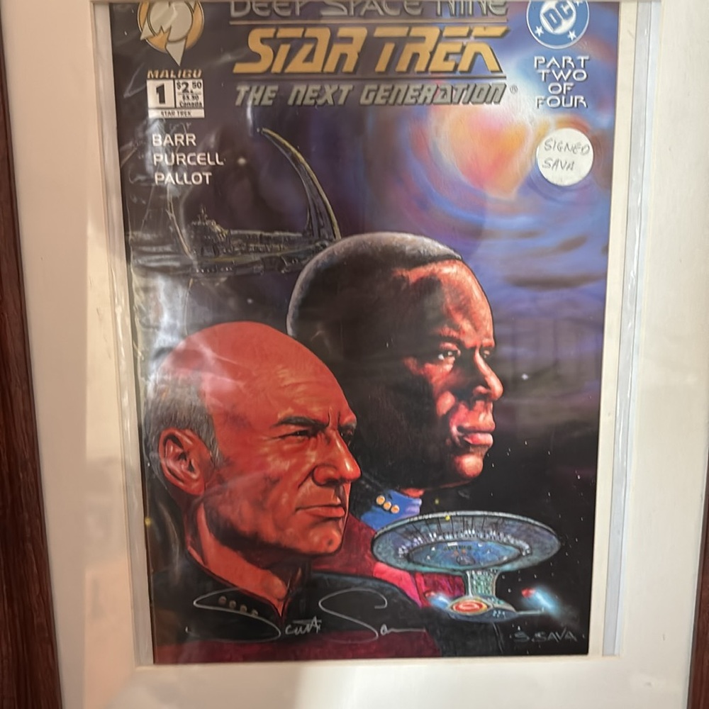Star Trek comic autograph TNG DS9 Framed signed by artist with authentication!